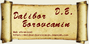 Dalibor Borovčanin vizit kartica